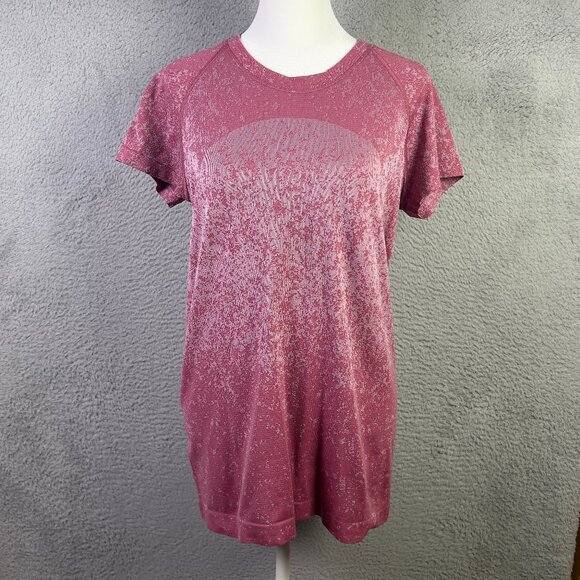Lululemon Swiftly Tech Shirt Women 10 Pink Pomegranate Short Sleeve Gym Athletic - Picture 1 of 8